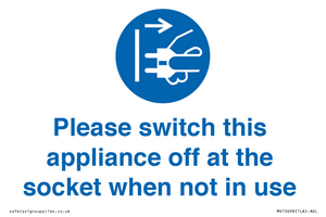 Please switch this appliance off at the socket when not in use
